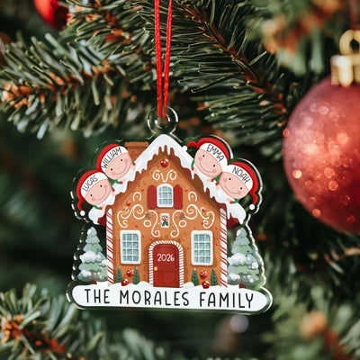 Personalized Gingerbread Family Christmas Ornament