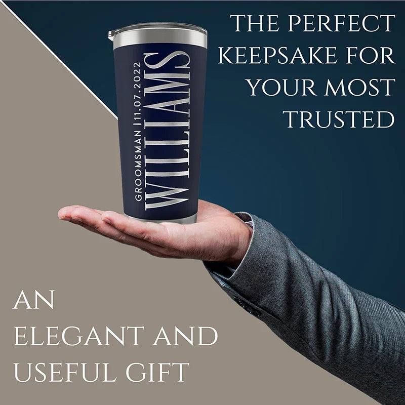 Personalized Groomsmen Tumbler with Custom Name - GiftShire