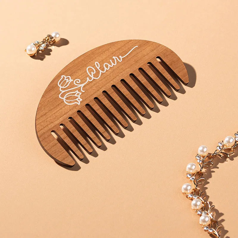 Personalized Hair Comb – Custom with Her Birth Month Flower