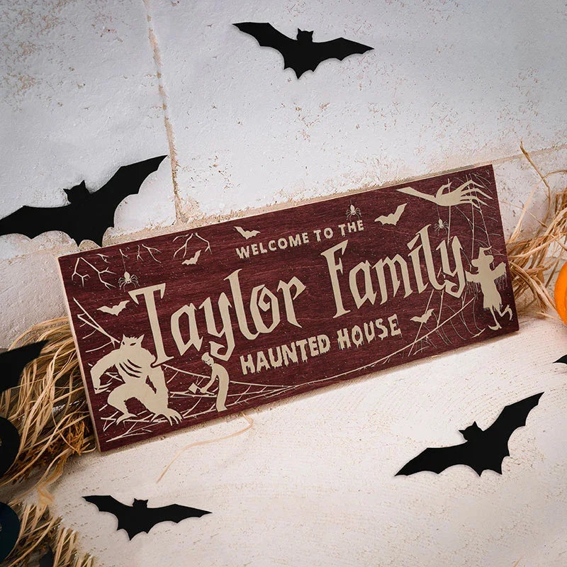 Personalized Halloween Family Wall Sign - GiftShire