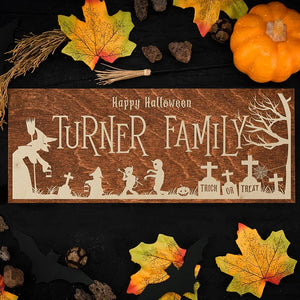 Personalized Halloween Family Wall Sign - GiftShire