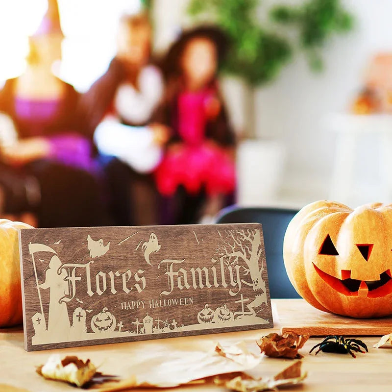 Personalized Halloween Family Wall Sign - GiftShire