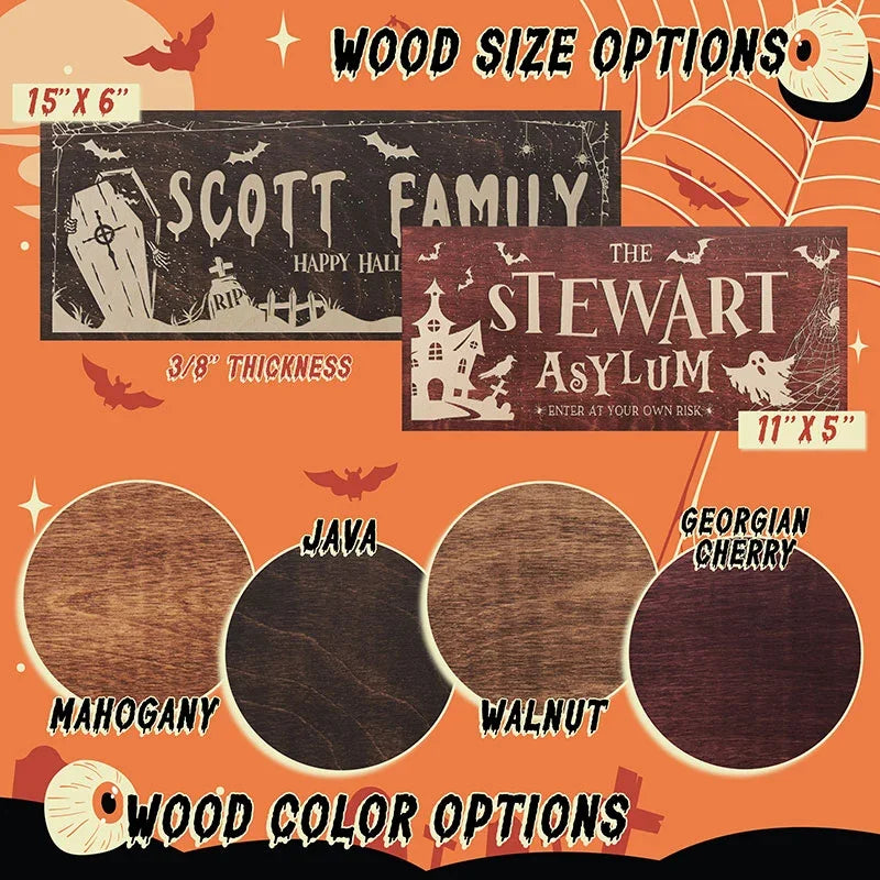 Personalized Halloween Family Wall Sign - GiftShire