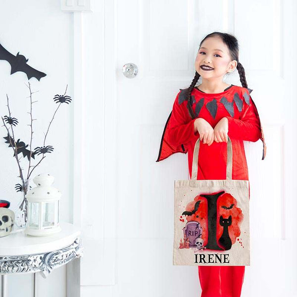 Personalized Halloween Tote Bag for Kids, Custom Trick or Treat Bag - GiftShire