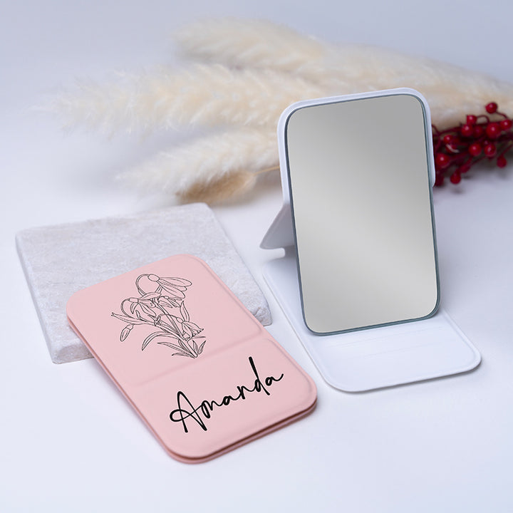 Personalized Handheld Foldable Mirror for Women