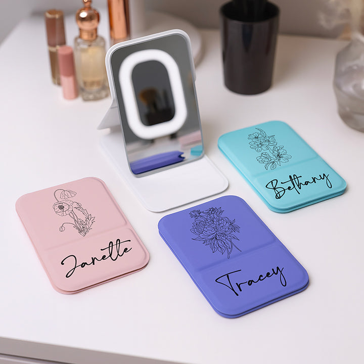 Personalized Handheld Foldable Mirror for Women