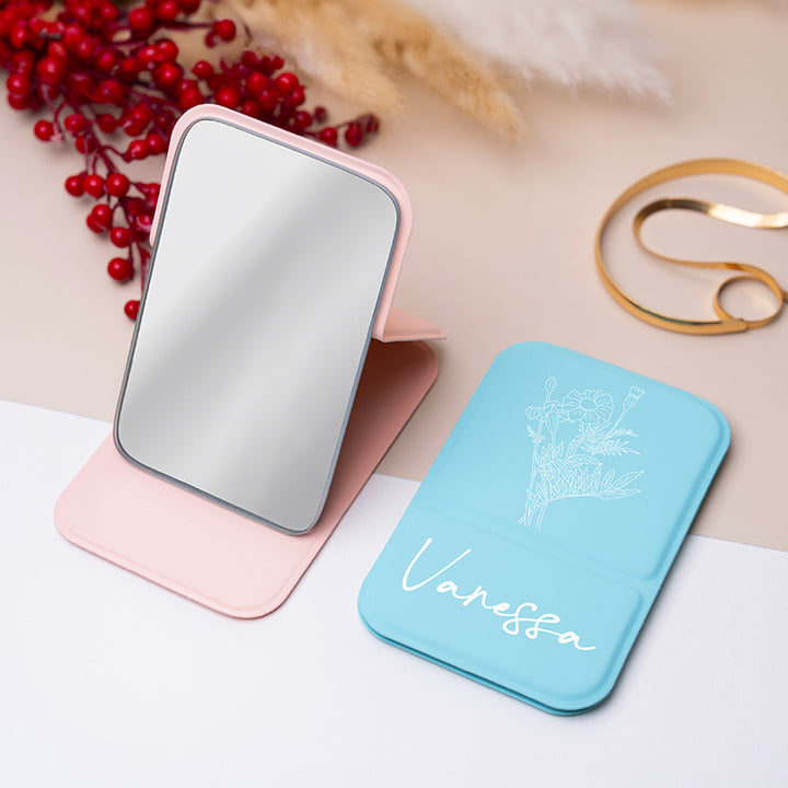 Personalized Handheld Foldable Mirror for Women