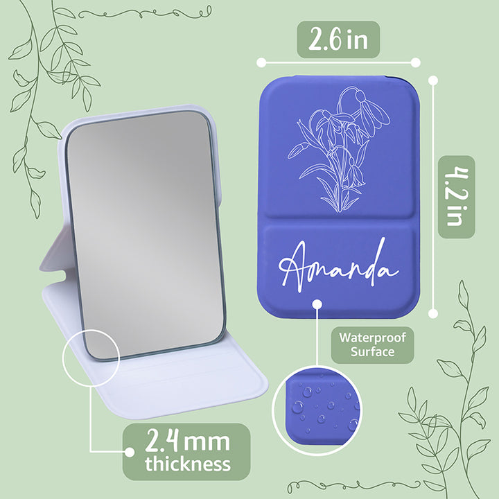 Personalized Handheld Foldable Mirror for Women