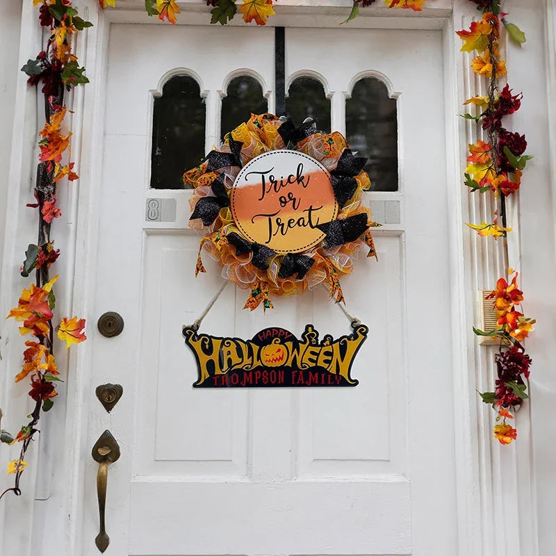 Personalized Happy Halloween Sign with Family Name - GiftShire