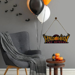 Personalized Happy Halloween Sign with Family Name - GiftShire