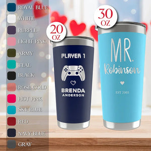 Personalized His & Hers Tumblers - Matching Gift For Couples - GiftShire