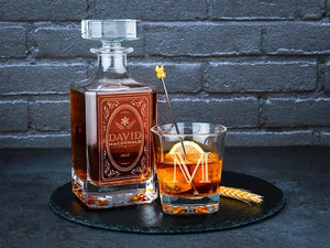 Personalized Initial & Logo Engraved Glassware Decanter - GiftShire