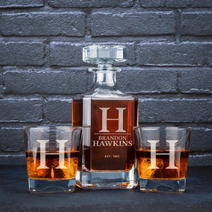 Personalized Initial & Logo Engraved Glassware Decanter - GiftShire