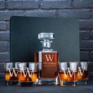 Personalized Initial & Logo Engraved Glassware Decanter - GiftShire