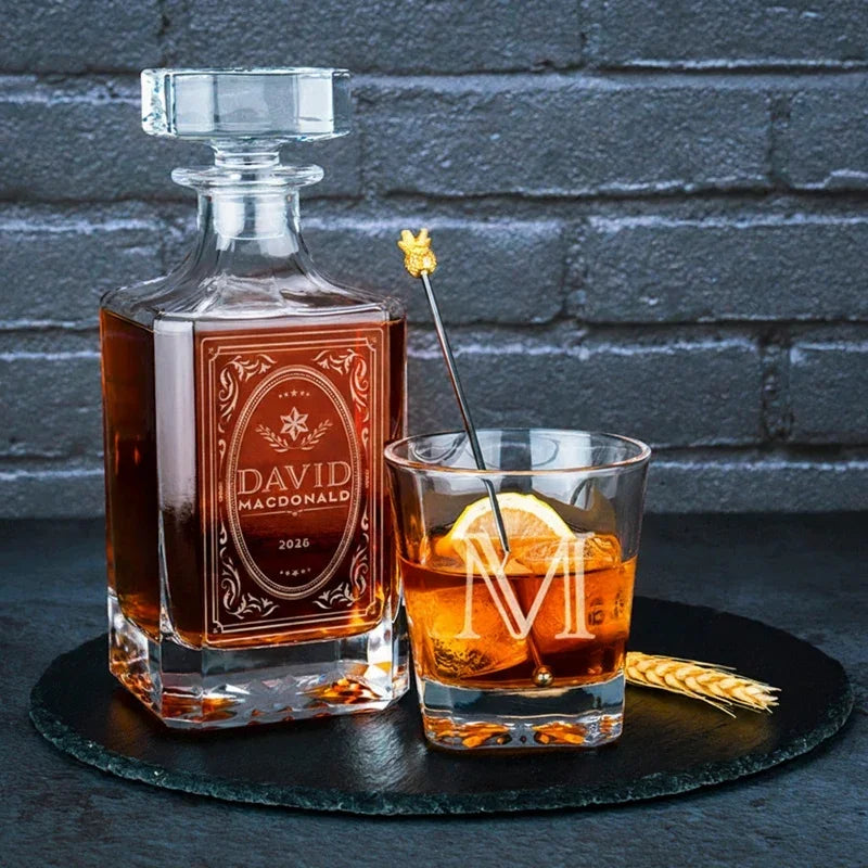 Custom Engraved Decanter - Logo, Name & Initial