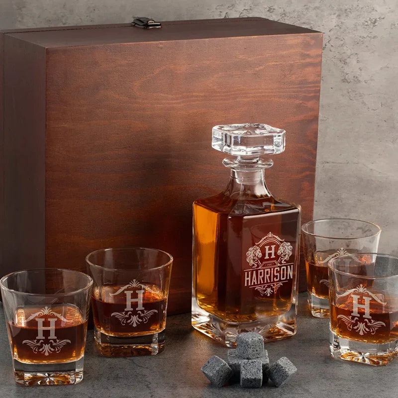 Personalized Initial & Logo Engraved Glassware Decanter - GiftShire