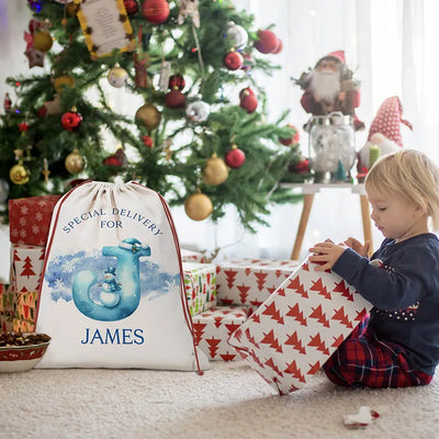 Personalized Initial Santa Sack – Special Delivery From Santa for Christmas