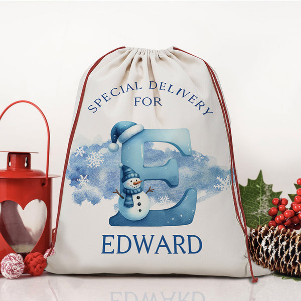 Personalized Initial Santa Sack – Special Delivery From Santa for Christmas