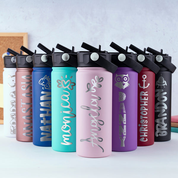 Personalized Kids Water Bottle for School, Daycare