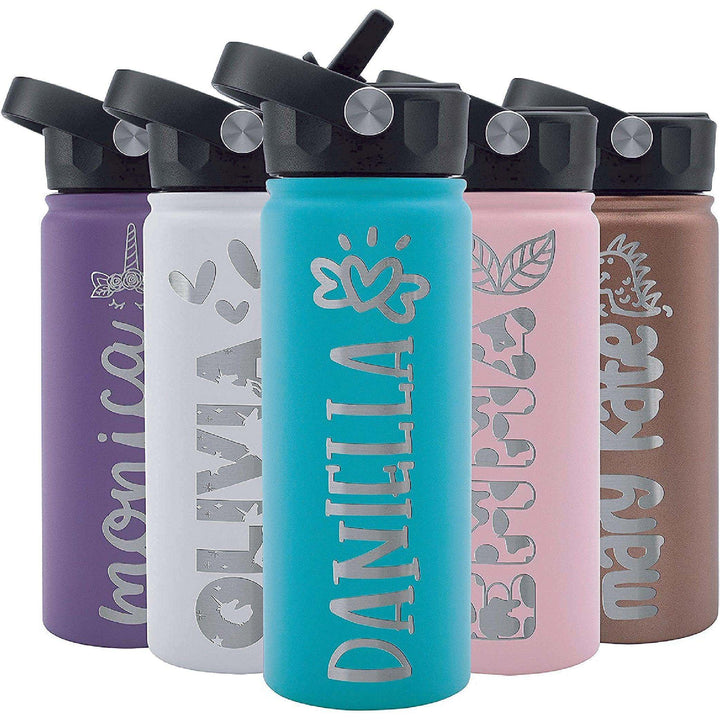 Custom Water Bottle for Children , Back to School, Kids - Personalized Kids Water Bottle | B099655G2Q - ICON&FONT - GiftShire