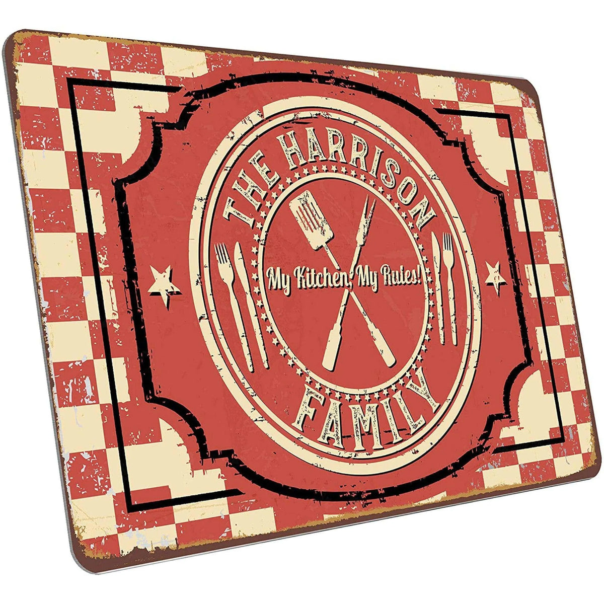 Personalized Kitchen Sign- Custom Family Wall Sign, Metal Sign For Family - GiftShire