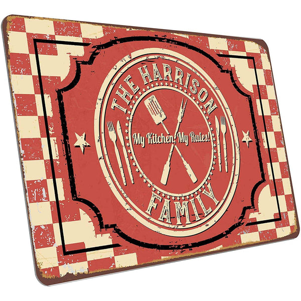 Personalized Kitchen Sign- Custom Family Wall Sign, Metal Sign For Family - GiftShire