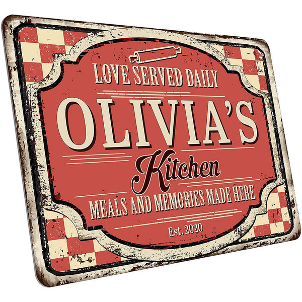 Personalized Kitchen Sign - Metal Wall Sign, Custom Gift for Her - GiftShire
