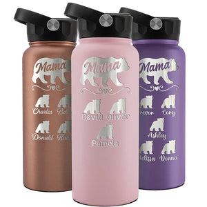 Personalized Mama Bear Water Bottle - GiftShire