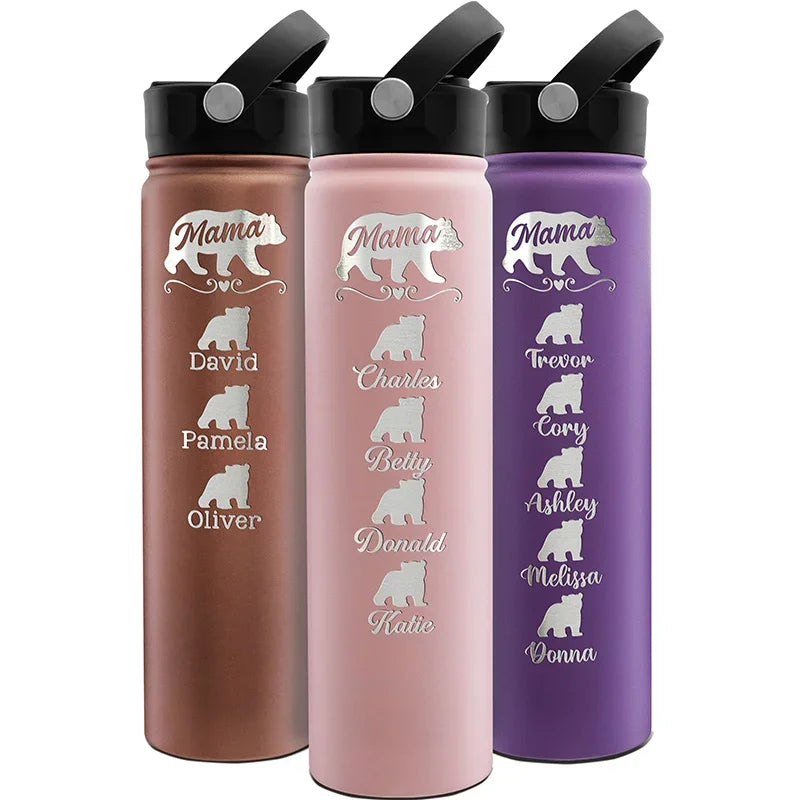 Personalized Mama Bear Water Bottle - GiftShire