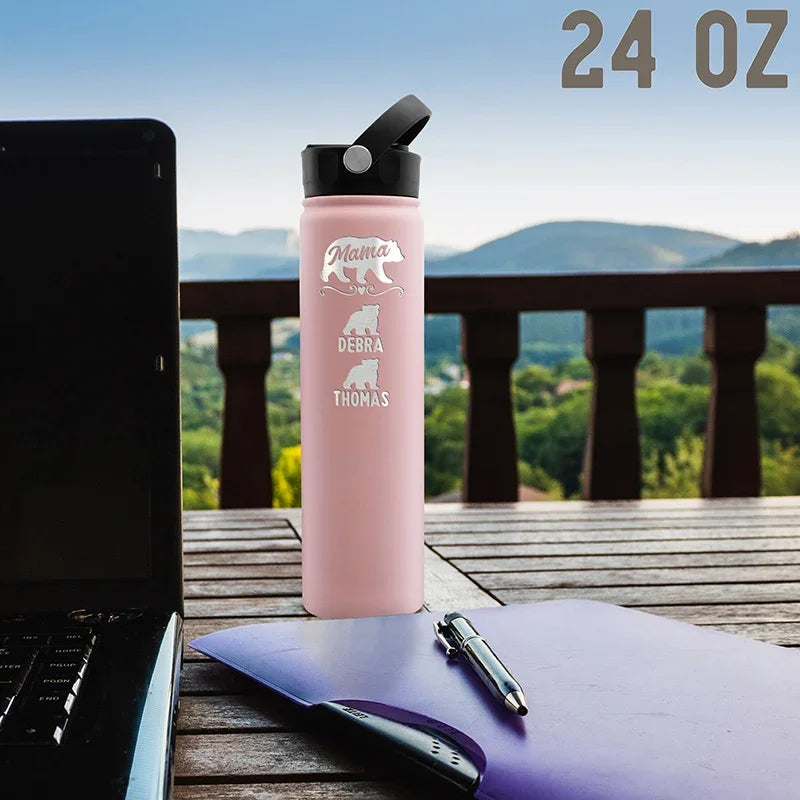 Personalized Mama Bear Water Bottle - GiftShire
