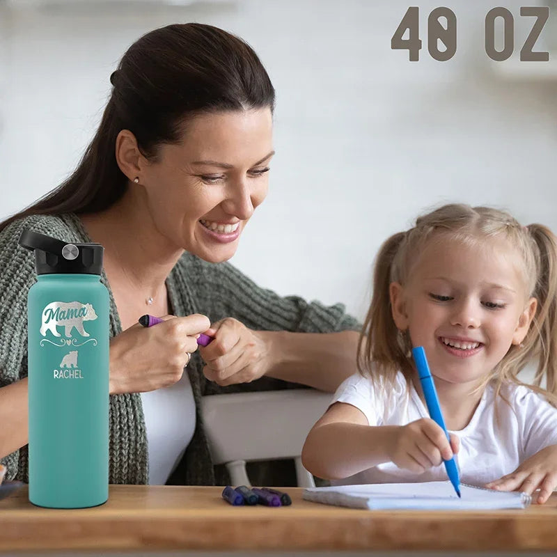 Personalized Mama Bear Water Bottle - GiftShire