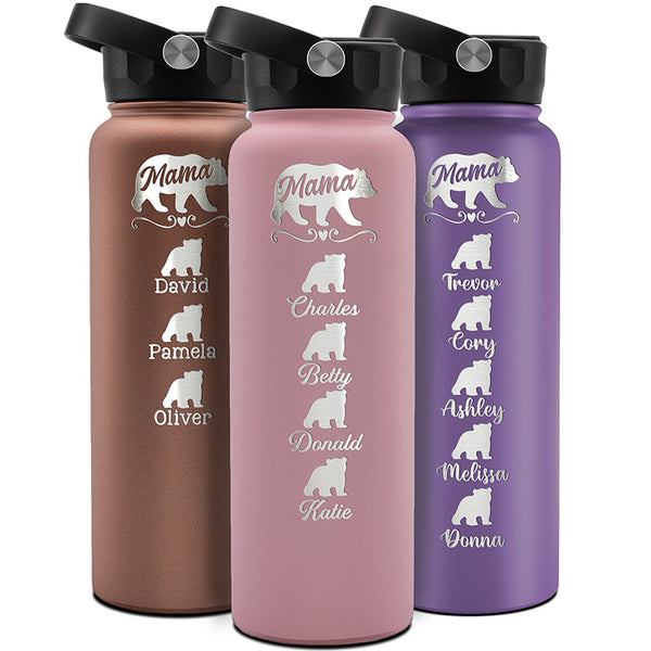 Personalized Mama Bear Water Bottle - GiftShire