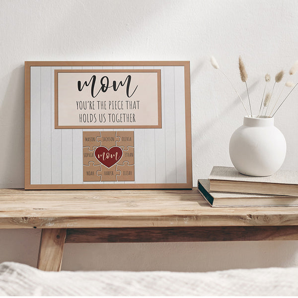 Personalized Mom Puzzle Sign – Piece of Our Heart