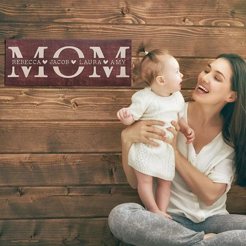 Personalized Mother's Day Mom Sign With Children Names - GiftShire
