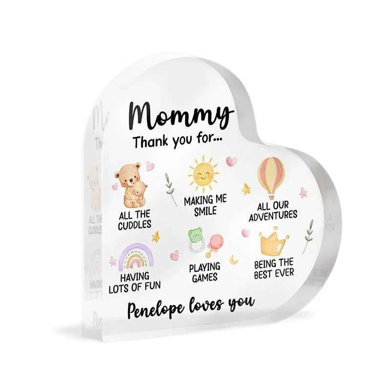 Personalized Mother’s Day Gifts – Heart Shape Acrylic Table Tops