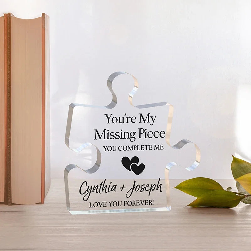 Personalized One Piece Puzzle Block Sign for Couples - GiftShire