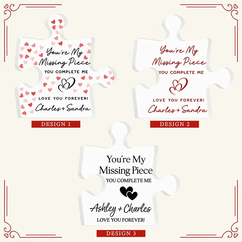 Personalized One Piece Puzzle Block Sign for Couples - GiftShire
