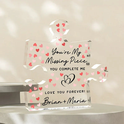 Personalized One Piece Puzzle Block Sign for Couples - GiftShire