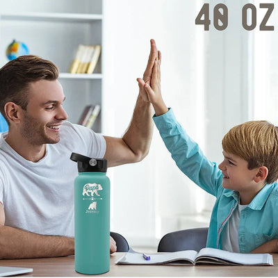 Personalized Papa Bear Water Bottle - GiftShire