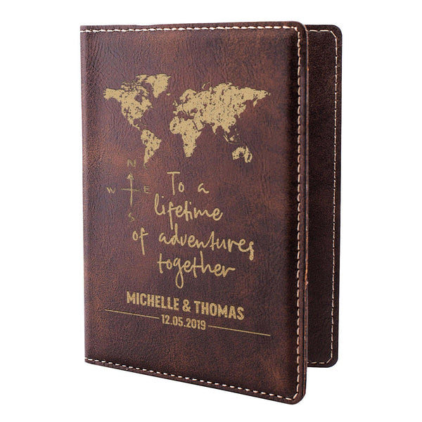 Personalized Passport Holder - Custom Leather Passsport - Gift for Couple - GiftShire