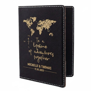 Personalized Passport Holder - Custom Leather Passsport - Gift for Couple - GiftShire