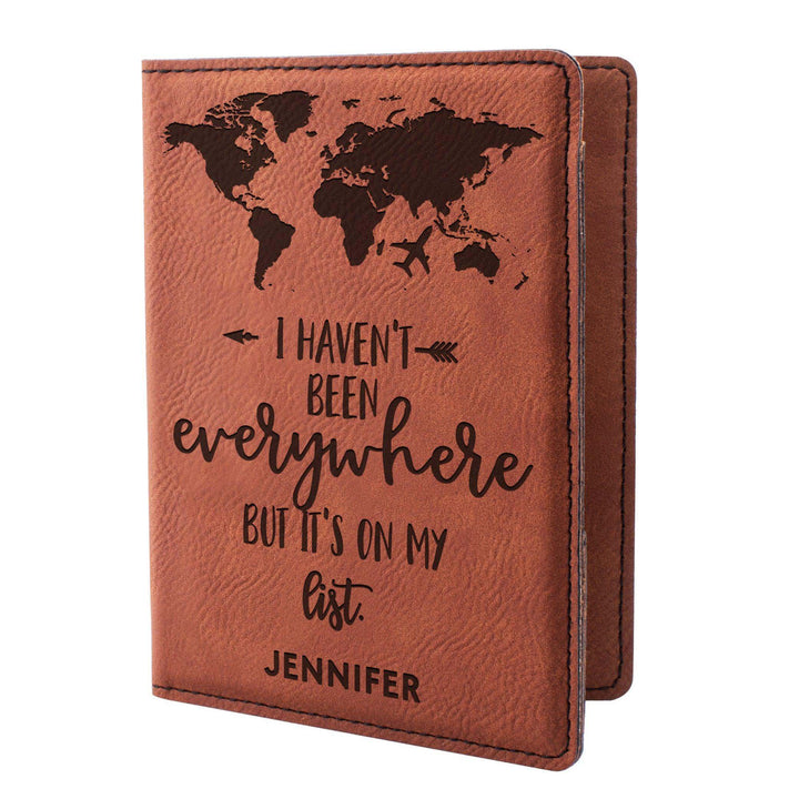 Personalized Passport Holder - Custom Leather Passsport Case - Traveler Gifts | B08GLZXQJ8 - D1 - GiftShire