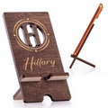 Personalized Phone Holder Stand Engraved Wood