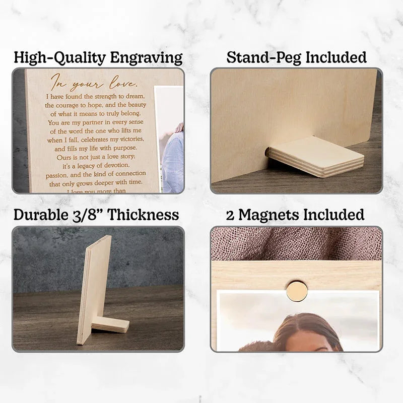 Personalized Photo Magnet Holder with Lover Letter Frame - GiftShire