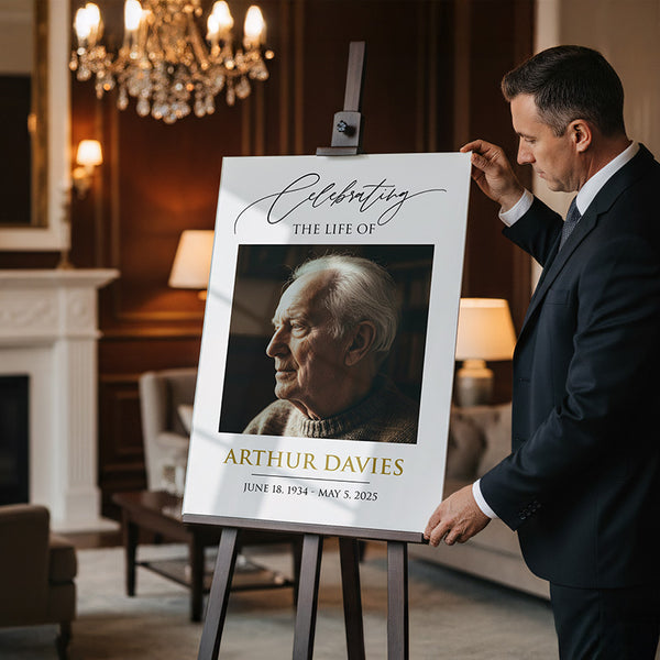 Personalized Photo Memorial Funeral Sign
