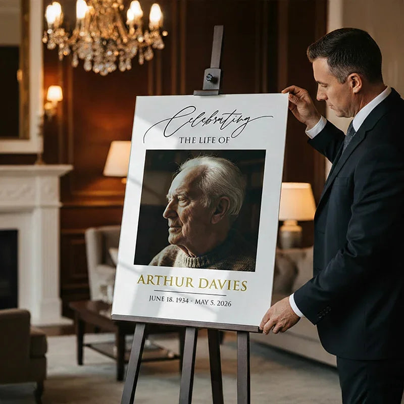 Personalized Photo Memorial Funeral Sign
