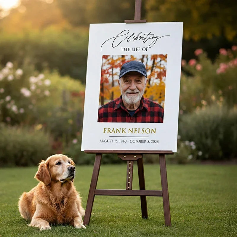 Personalized Photo Memorial Funeral Sign
