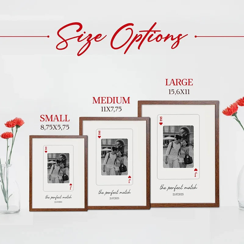 Personalized Playing Card Photo Frame for Couples