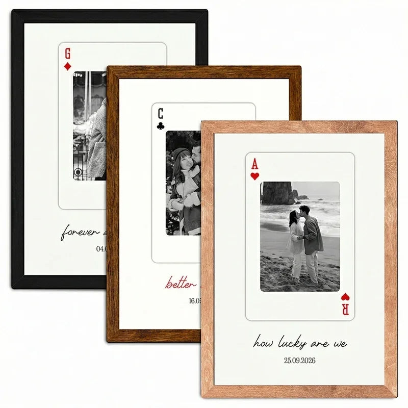 Personalized Playing Card Photo Frame for Couples