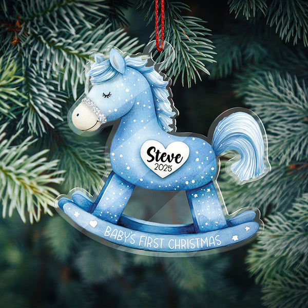 Personalized Rocking Horse Ornament for Christmas Babies